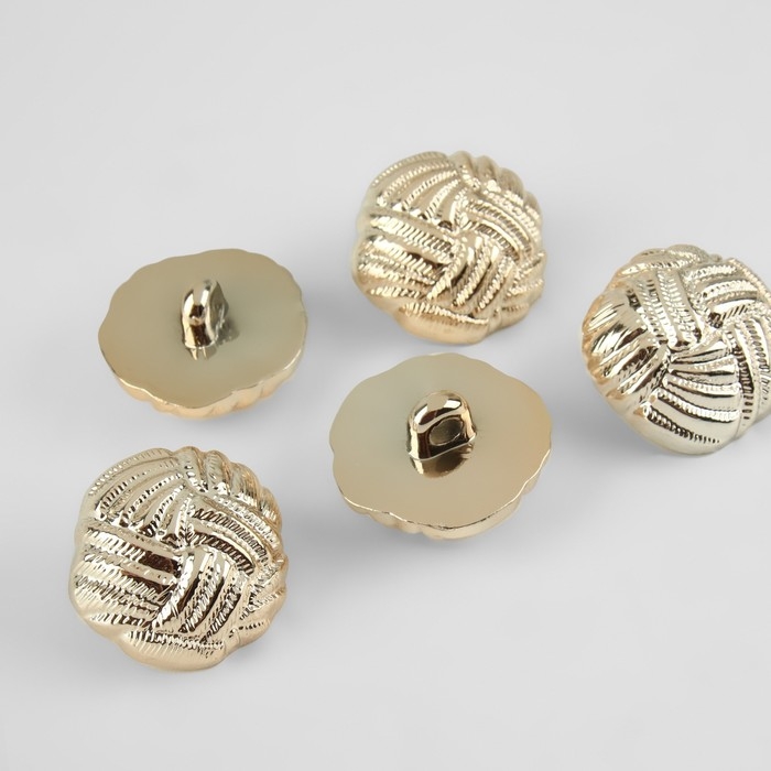 Набор пуговиц на ножке, d = 25 мм, 5 шт, цвет золотой Набор пуговиц на ножке, d = 25 мм, 5 шт, цвет золотой