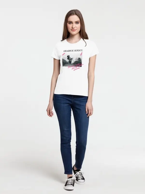 Футболка женская &laquo;Храброе сердце&raquo;, белая, размер S