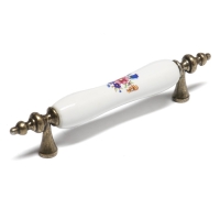 Ручка скоба ТУНДРА Ceramics 014, 96 мм, керамическая, с рисунком, цвет бронза Ручка скоба ТУНДРА Ceramics 014, 96 мм, керамическая, с рисунком, цвет бронза