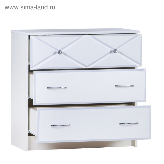Комод Севиль МДФ, Белый/Белый глянец Комод Севиль МДФ, Белый/Белый глянец