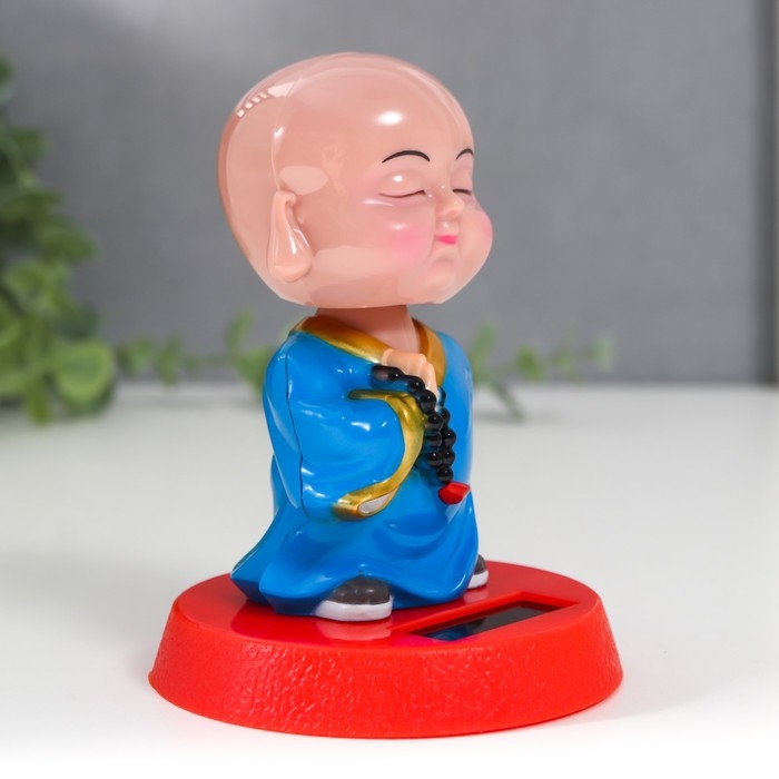 Маятник пластик от солнечной батареи "Будда с чётками" 8х8х9 см