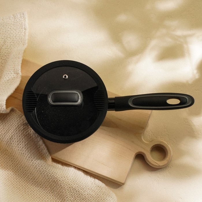 Ковш алюминиевый с антипригарным покрытием SL Home, d=16 см, h=7,4 см, индукция, цвет чёрный Ковш алюминиевый с антипригарным покрытием SL Home, d=16 см, h=7,4 см, индукция, цвет чёрный