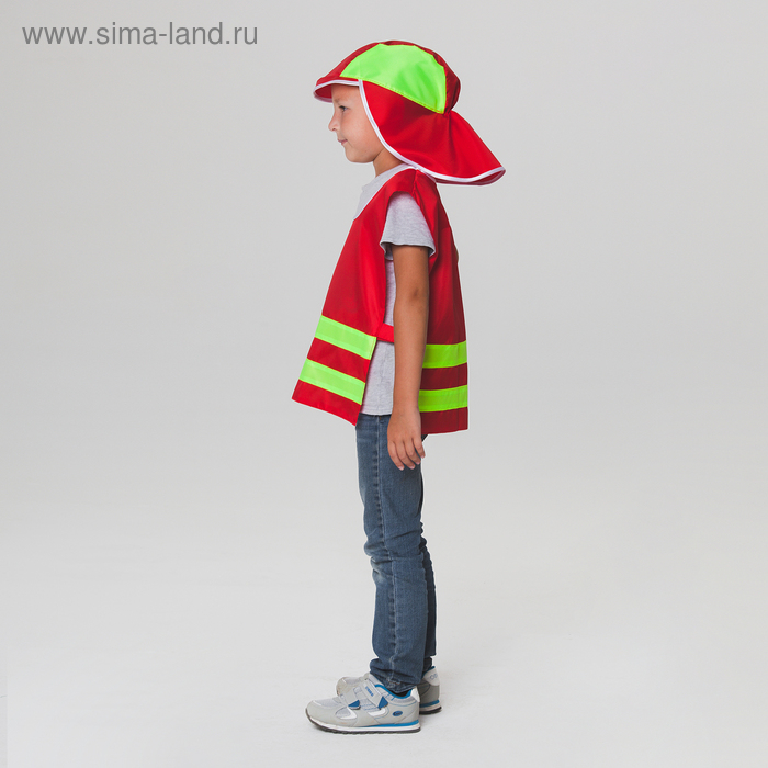Карнавальный костюм &laquo;Пожарный МЧС, р. 32&ndash;34, 5&ndash;10 лет, полоски цвета МИКС