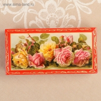 Шкатулка - купюрница «Розы», красная, 8,5×17 см, лаковая миниатюра Шкатулка - купюрница «Розы», красная, 8,5×17 см, лаковая миниатюра