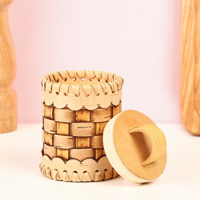 Туес «Велюр», плетеный, 6х6х9 см, береста Туес «Велюр», плетеный, 6х6х9 см, береста