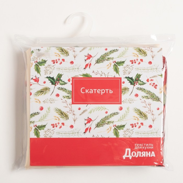 Скатерть новогодняя Доляна "&laquo;Новогоднее настроение&raquo;" 145*180 см, 100% п/э