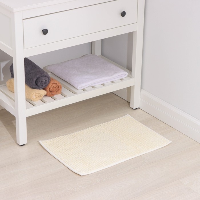 Коврик для дома Доляна &laquo;Букли&raquo;, 40&times;60 см, цвет молочный