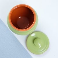 Горшочек под жаркое с крышкой "Вятский" 0,9л, зеленый Горшочек под жаркое с крышкой "Вятский" 0,9л, зеленый