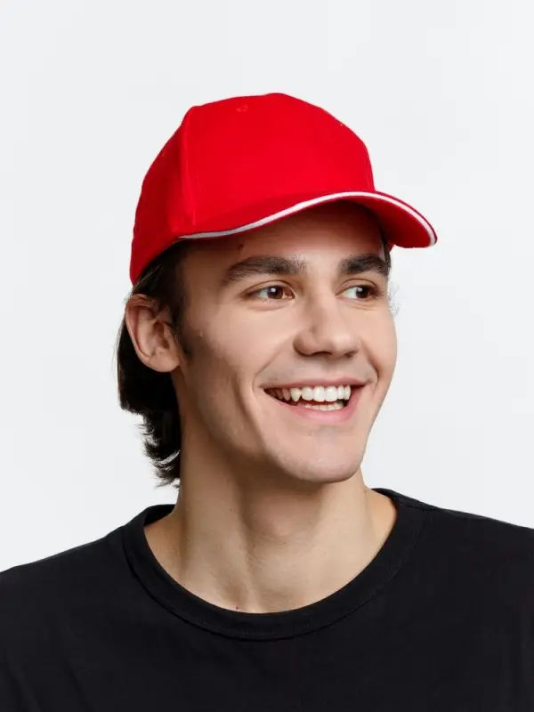 Бейсболка Buffalo, красная с белым Бейсболка Buffalo, красная с белым