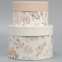 Набор шляпных коробок 2 в 1, упаковка подарочная, &laquo;Нежность&raquo;, 16 х 11.5, 13 х 9 см