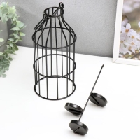 Подсвечник металл 3 свечи "Бутыль" чёрный 21х10х10 см Подсвечник металл 3 свечи "Бутыль" чёрный 21х10х10 см