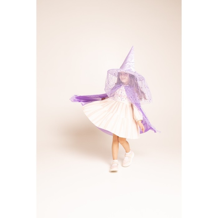 Карнавальный набор &laquo;Модная ведьмочка&raquo;: шляпа, плащ, заколки 3 шт.