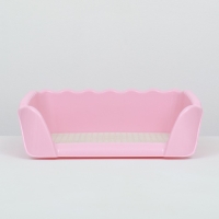 Туалет для собак с высокими бортами и съемной сеткой 38х36х12 см, розовый