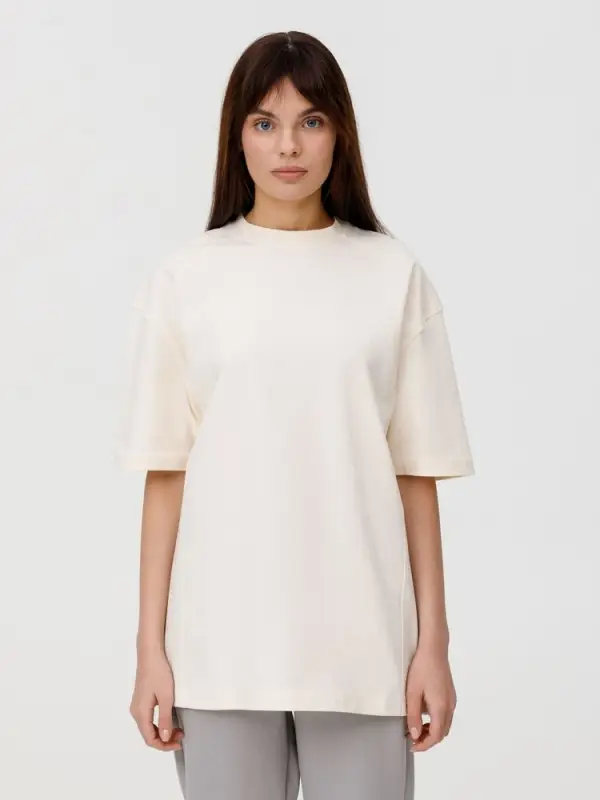 Футболка оверсайз унисекс Sideline, молочно-белая, размер XS/S