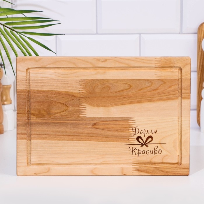 Доска разделочная Доска разделочная "Прямоугольник" средняя (кровосток) 29х20х1,8 см