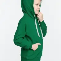 Толстовка с капюшоном детская Kirenga Kids, зеленая, 10 лет