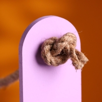 Кашпо деревянное 25.5&times;15&times;30 см "Аром", ручка канат, Сиреневый