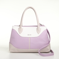 Сумка женская на молнии, цвет белый/сиреневый