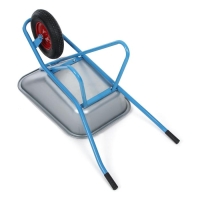 Тачка строительная, одноколёсная: груз/п 180 кг, объём 100 л, синие ручки