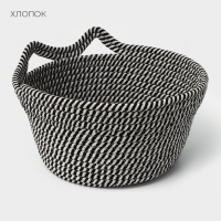 Корзина для хранения плетённая ручной работы LaDо́m &laquo;Кэтс&raquo;, 26&times;26&times;15,5 см, цвет чёрный