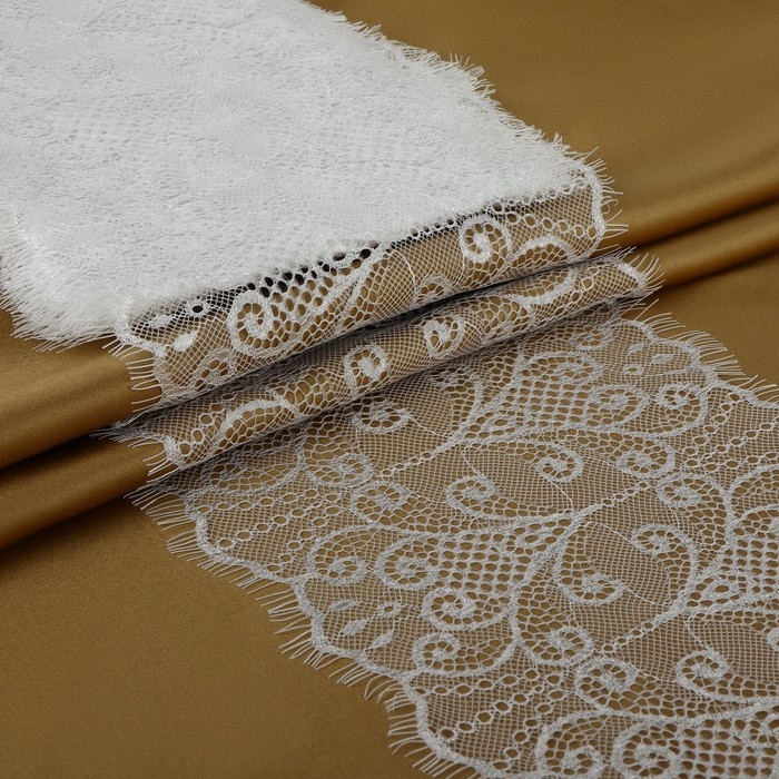 Кружево реснички, 190 мм &times; 3 &plusmn; 0,5 м, цвет белый