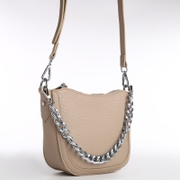 Сумка женская кросс-боди на молнии, цвет бежевый