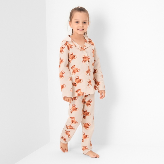 Пижама детская (рубашка и брюки) KAFTAN "Мишка", р.32 (110-116)