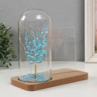 Фоторамка дерево 9х13 см с подсветкой "Голубое деревце" от батареек 2хLR1130 19х9х18,5 см