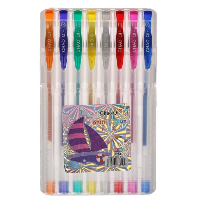 Набор гелевых ручек, 8 цветов, в пластиковой коробке Набор гелевых ручек, 8 цветов, в пластиковой коробке