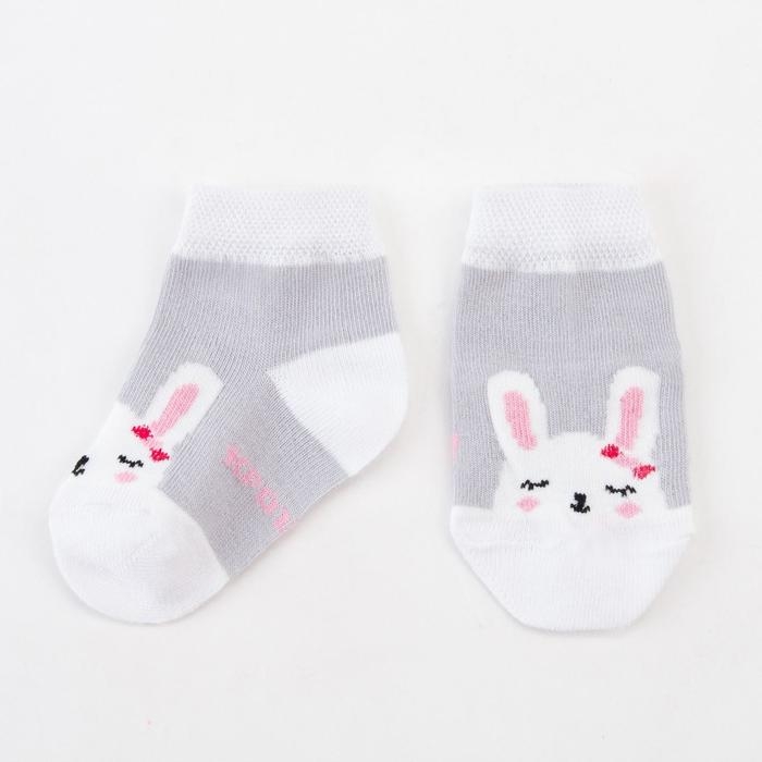 Носки детские Крошка Я &laquo;Зайка&raquo;, цвет серый, 10-12 см