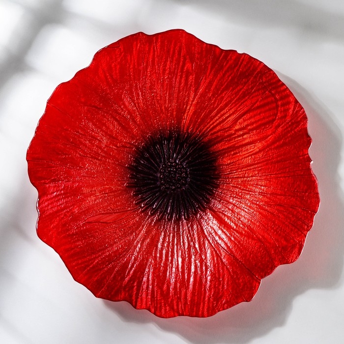 Блюдо &laquo;Маки&raquo;, d=28 см, цвет красный