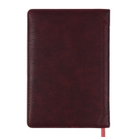 Ежедневник недатированный, твердая обложка кожзам с поролоном, термо тиснение, перфорация, ляссе, кремовый блок 70 г/м2, коричневый