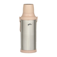 Термос 2 л, со стеклянной колбой, сохраняет тепло 12 ч, с кружкой, бежевый