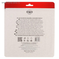 Карандаши акварельные набор 24 цвета, Koh-I-Noor Mondeluz 3724, в металлическом пенале, блистер Карандаши акварельные набор 24 цвета, Koh-I-Noor Mondeluz 3724, в металлическом пенале, блистер