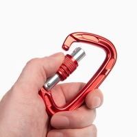 Карабин с муфтой, 10 х 6 см, 24 KN, красный Карабин с муфтой, 10 х 6 см, 24 KN, красный