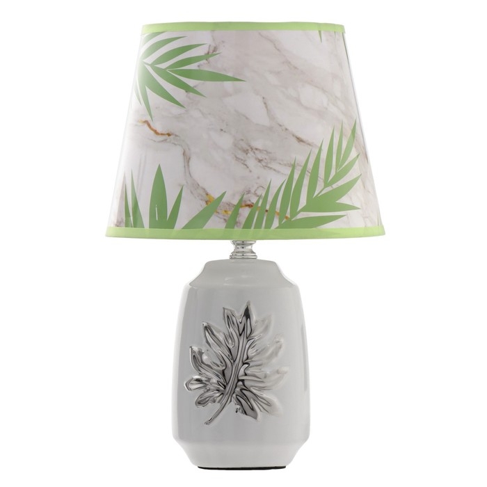 Настольная лампа "Монстера" E14 40Вт бело-зеленый 20х20х30 см RISALUX
