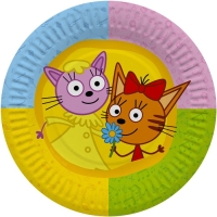Тарелка бумажная &laquo;Три кота&raquo;, в наборе 6 штук, 18 см