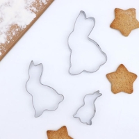 Набор форм для печенья Доляна &laquo;Кролик&raquo;, 3 шт, цвет серебристый