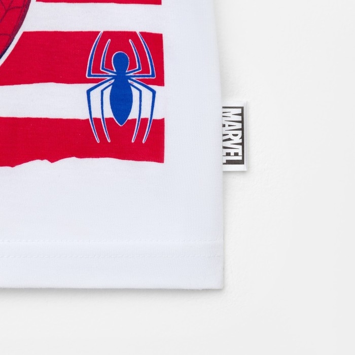 Футболка детская Человек-Паук, рост 110-116, белый