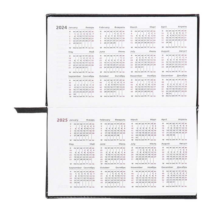 Планинг карманный датированный 2025, 155 х 95мм 64 листа, deVENTE.Matrix, твердая обложка кожзам с поролоном, тиснение, блок 70, черный