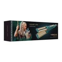 Стайлер Galaxy LINE GL 4648, 80 Вт, керамическое покрытие, d=16 мм, до 230&deg;C, зелёный