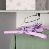 Плечики - вешалки для одежды мягкие &laquo;Атлас&raquo;, 5 шт, 37,5&times;10&times;3 см, цвет сиреневый