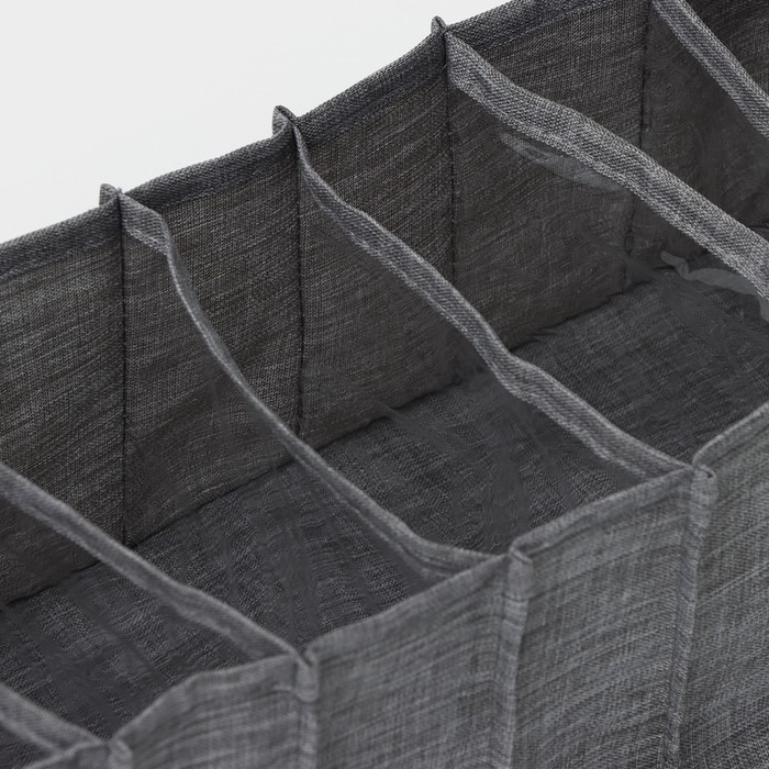 Органайзер для хранения белья Доляна, 7 ячеек, 35×15×13 см, цвет серый Органайзер для хранения белья Доляна, 7 ячеек, 35×15×13 см, цвет серый