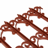 Ограждение декоративное, 25 &times; 180 см, 5 секций, пластик, терракотовое, &laquo;Классика&raquo;