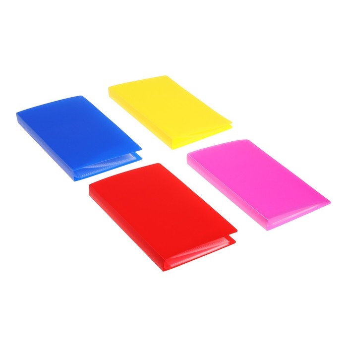 Визитница на 60 карт, 3 карты на 1 листе, обложка пластик, МИКС Визитница на 60 карт, 3 карты на 1 листе, обложка пластик, МИКС