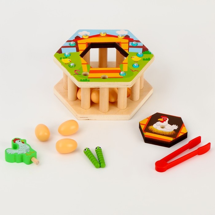 Логический центр 2 в 1 &laquo;Курочка и яички&raquo; 17 &times; 14,5 &times; 8 см