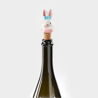 Пробка для бутылки Доляна &laquo;Зайка с бантиком&raquo;, 3,5&times;9 см