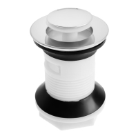 Донный клапан ZEIN BP3, корпус пластик, малая кнопка, нержавеющая сталь, с переливом Донный клапан ZEIN BP3, корпус пластик, малая кнопка, нержавеющая сталь, с переливом