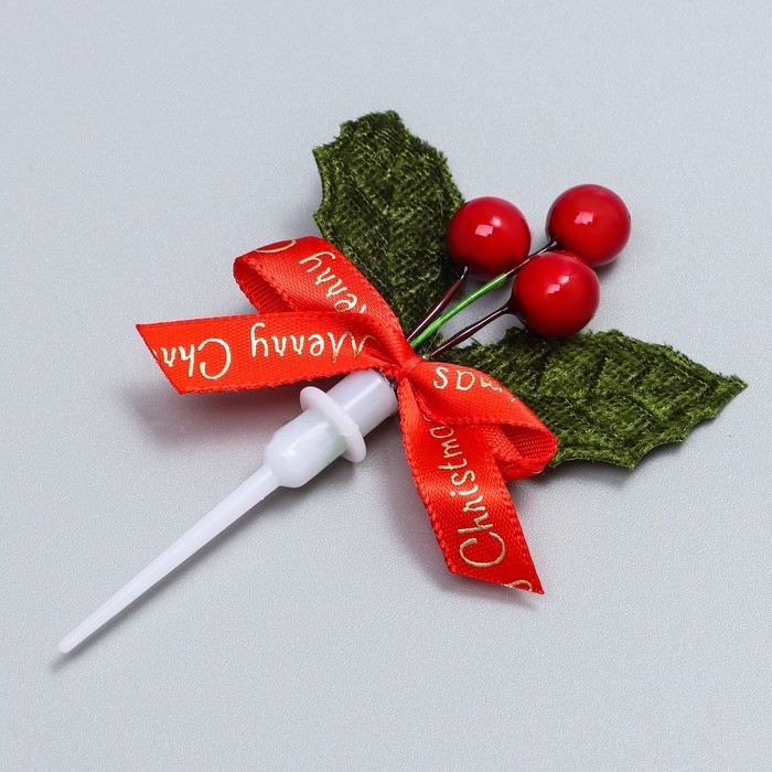 Декор для творчества &laquo;Новогодняя веточка&raquo;, в наборе 3 шт., размер 1 шт. &mdash; 9 &times; 6 &times; 1 см