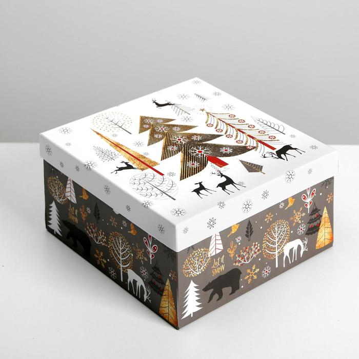 Набор подарочных коробок 10 в 1 &laquo;Новогодний&raquo;, 10 х 10 х 6 ‒ 28 х 28 х 15 см, Новый год